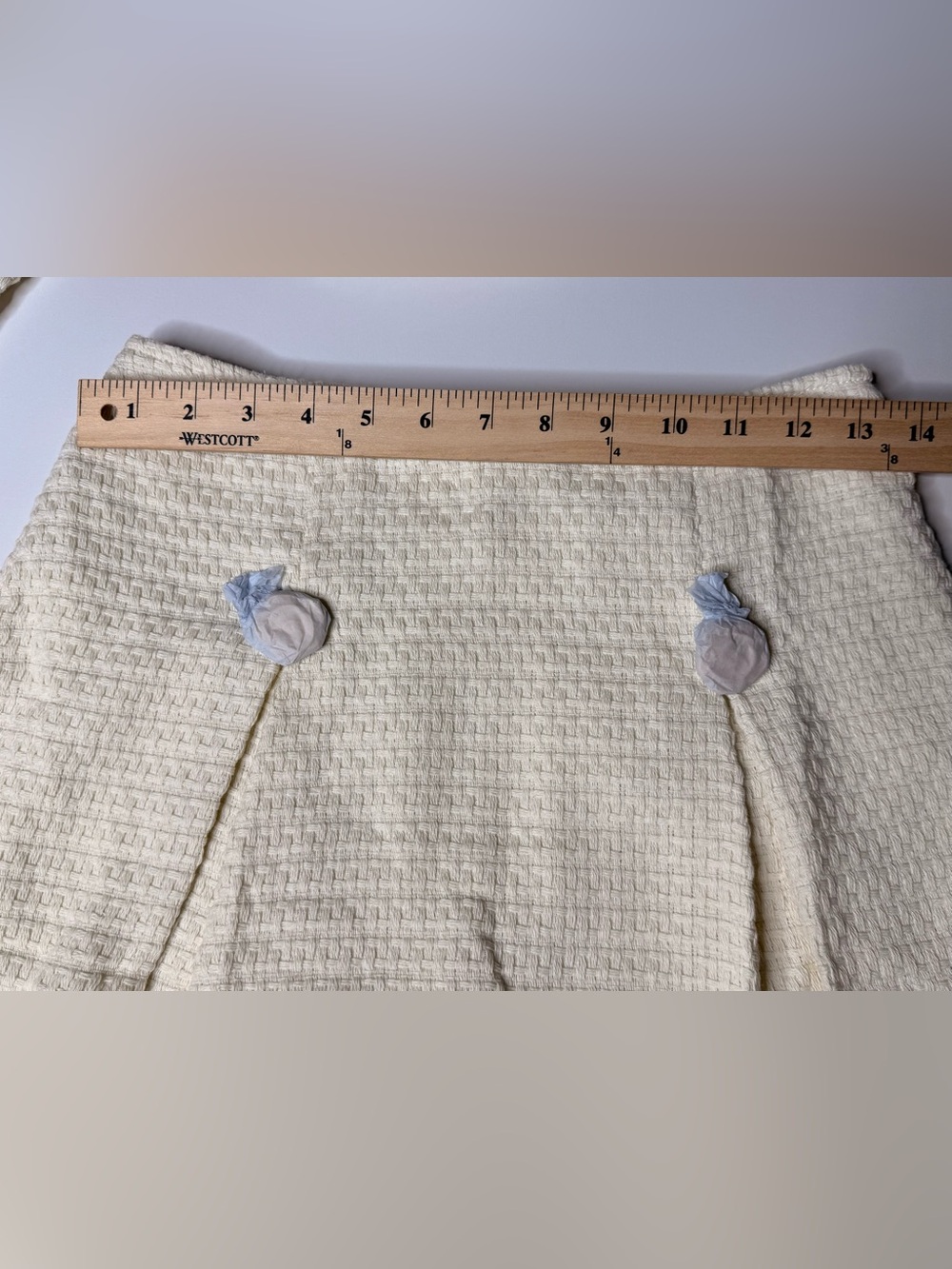 Cream Tweed Pleated Mini Skort and Jacket Set - 732 - Picture 13 of 14